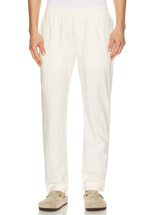 Onia Linen Cotton Stretch Cuff Pant in Egret - White. Size S (also in XL/1X).