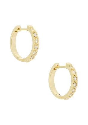 STONE AND STRAND La Scala Hoop Earrings in 10k Yellow Gold & Lab Diamond - Metallic Gold. Size all.