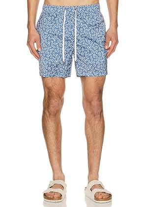 Onia Charles 5 Swim Trunk in Slate Blue - Blue. Size S (also in M, XL/1X).