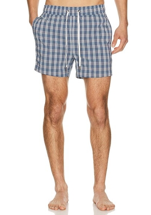 Onia Charles 4 Swim Trunk in Blue & White Multi - Blue,Grey. Size M (also in L, XL/1X).