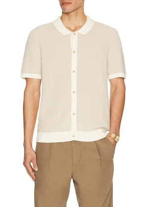 Onia Linen Button Up Sweater Shirt in Stone & Egret - Beige. Size M (also in S, L, XL/1X).
