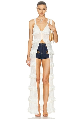 SIEDRES For FWRD Duster Tank Top in Ecru - White. Size S (also in XS, XL, XXL).