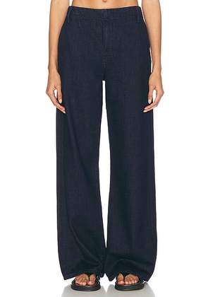 RE/DONE Trouser Wide Leg Jeans in Cross Hatch Rinse - Denim-Dark. Size 30 (also in 25).