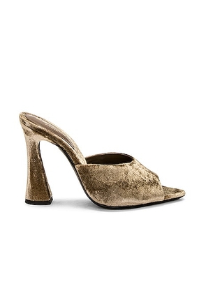 Saint Laurent Suite Mule Sandal in Dove Grey - Olive. Size 40 (also in 36).