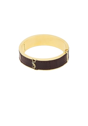 Saint Laurent Lizard Bangle in Scotch Brown & Dark Scotch Brown - Brown. Size M (also in S, L).