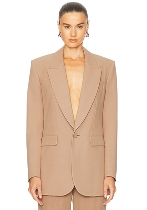 Saint Laurent Single Breasted Blazer in Cappuccino - Tan. Size 38 (also in 34, 36).