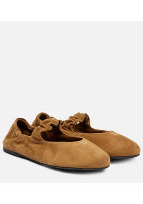 Miu Miu Ruches suede Mary Jane flats