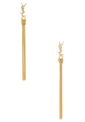 Saint Laurent Tassel Earrings in Dore - Metallic Gold. Size all.