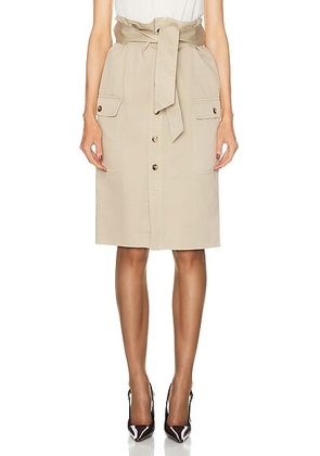 Saint Laurent Button Front Skirt in Royal Beige - Tan. Size 26 (also in 25, 27).