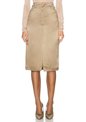 Saint Laurent Pencil Skirt in Taupe - Taupe. Size 38 (also in ).