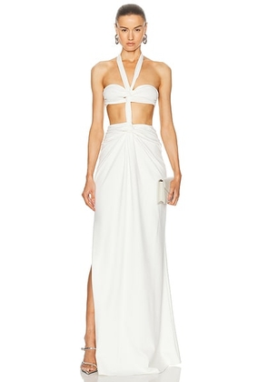 Sid Neigum Bandeau Knot Knit Dress in Cream - Cream. Size XL (also in L).