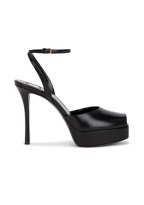 Saint Laurent La Scandale Platform Sandal in Nero - Black. Size 36 (also in 41).