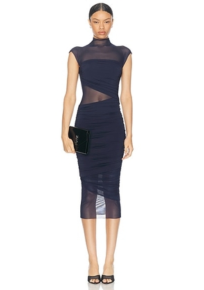 SEROYA Tabitha Midi Dress in Sapphire - Navy. Size M (also in XS, S, L, XL).