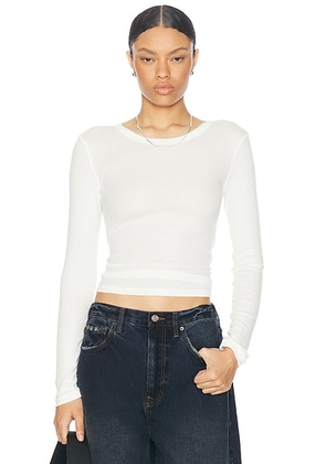 St. Agni Organic Cotton Long Sleeve Top in White - White. Size M (also in XS, L).