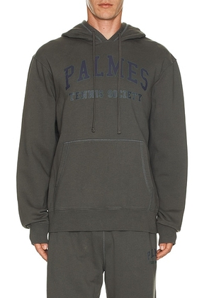 Palmes Mats Hooded Sweatshirt in Charcoal - Charcoal. Size M (also in S, L).