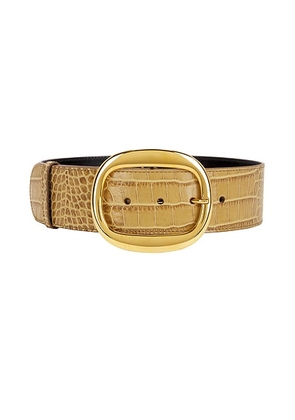 TOM FORD Ursula 50mm Stamped Croc Belt in Safari Beige - Beige. Size 60 (also in ).