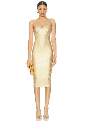 Retrofete Charlize Dress in Gold - Metallic Gold. Size XL (also in L, XS).