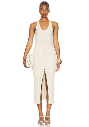 RABANNE Knitted Sleeveless Dress in Ecru - Ivory. Size S (also in L, XS).