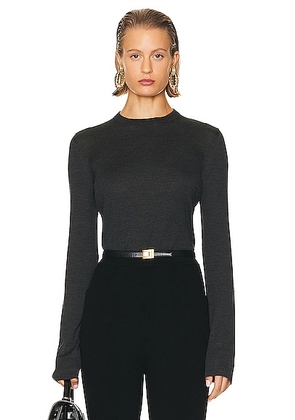 Saint Laurent Crewneck Sweater in Anthracite Chine - Grey. Size S (also in XL, XS).