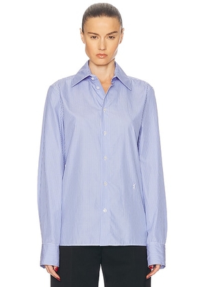 Saint Laurent Button Up Top in Bleu Blanc - Blue. Size 38 (also in ).