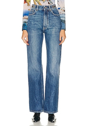 RABANNE Wide Leg Jeans in Blue Stone - Denim-Medium. Size 29 (also in 24).