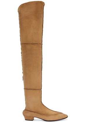 The Row Awar Shearling Boot in Fawn - Brown. Size 36.5 (also in 40).