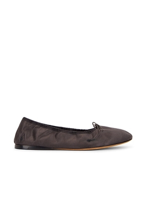 The Row Satin Hereditas Ballerina Flat in Charcoal - Charcoal. Size 36.5 (also in ).
