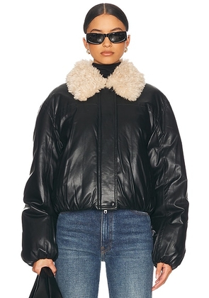 STAND STUDIO Fran Faux Leather Jacket in Black - Black. Size 42 (also in ).