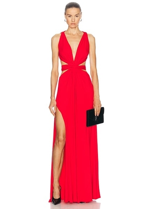 Sid Neigum 4 Way V Neck Knot Dress in Red - Red. Size S (also in L, M, XS).