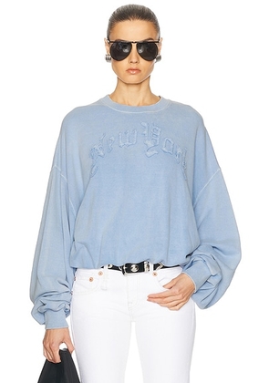 R13 New York Balloon Crewneck Sweater in Light Blue - Baby Blue. Size M (also in L).