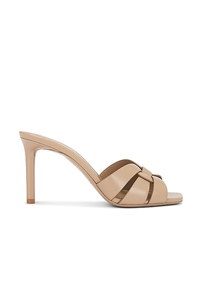 Saint Laurent Tribute Mule Sandal in Dark Beige - Beige. Size 41 (also in 36, 37).