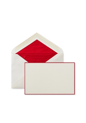 Smythson Bordered Correspondence Cards In Poinsettia Red