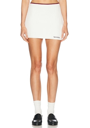 Sporty & Rich Serif Logo Mini Cable Skirt in Off White - Ivory. Size S (also in L).