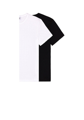 Reigning Champ 2 Pack T-Shirt in White & Black - Black. Size S (also in ).