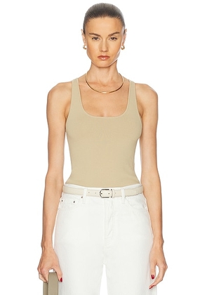 Toteme Compact Knit Tank Top in Desert - Beige. Size XL (also in L).