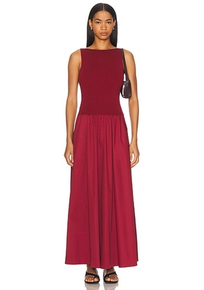St. Agni Bateau Cut Out Dress in Berry - Red. Size M (also in L, S, XL, XS).