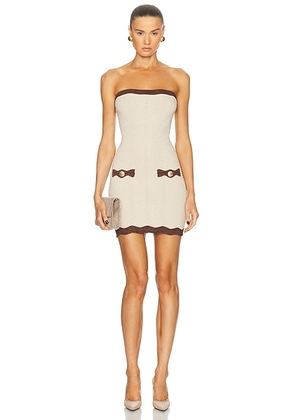 Retrofete Mavis Knit Dress in Metallic Chestnut & Bone - Ivory. Size M (also in L, XL).