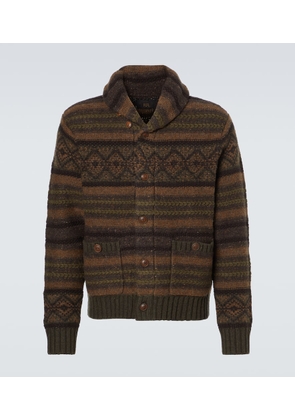 RRL Striped wool and cotton cardigan