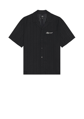 REPRESENT Embroidered Bowling Shirt in Jet Black - Black. Size XL/1X (also in S).