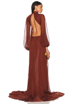 Retrofete Rosalinda Dress in Chestnut - Brown. Size XL (also in L).