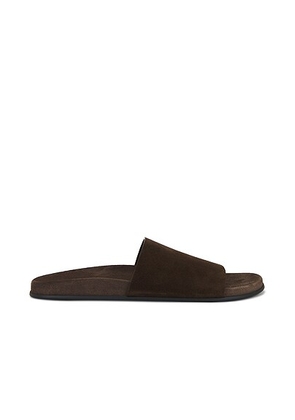The Row Hugh Slide in Lacquer Brown - Brown. Size 41 (also in 40).