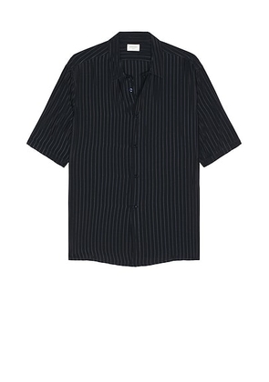 Saint Laurent Short Sleeve Shirt in Bleu Nuit - Navy. Size 38 (also in 37, 39, 41).