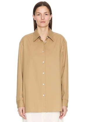The Row Tansy Shirt in Beige - Beige. Size 4 (also in 6, 8).