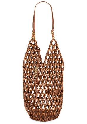 Saint Laurent Bucket Supple Bag in Tan Natural & Brick - Tan. Size all.