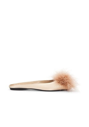 Saint Laurent Lido Flat Mule in Partridge Pink - Blush. Size 37 (also in 36, 37.5, 38, 39.5, 41).