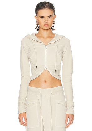 R13 Wrap Around Hoodie in Natural - Beige. Size S (also in M, XS).