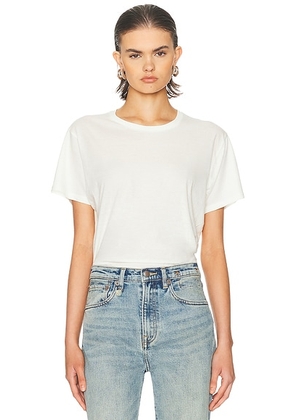 R13 Tight Waist Tee in White - White. Size M (also in S, XS).