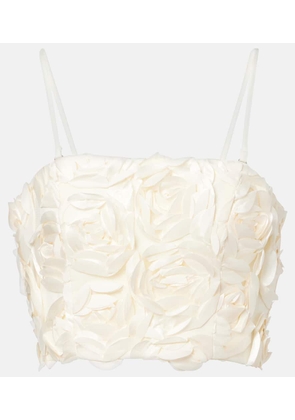 Rotate Floral-applique crop top