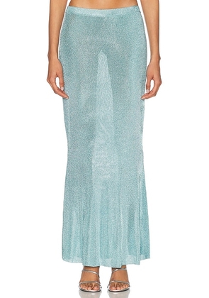 SEROYA Harmony Metallic Skirt in Frosted Sea - Baby Blue. Size M (also in L, S, XL, XS).