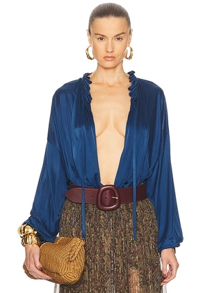 Saint Laurent Blouse in Petrol - Royal. Size 34 (also in 38, 40).